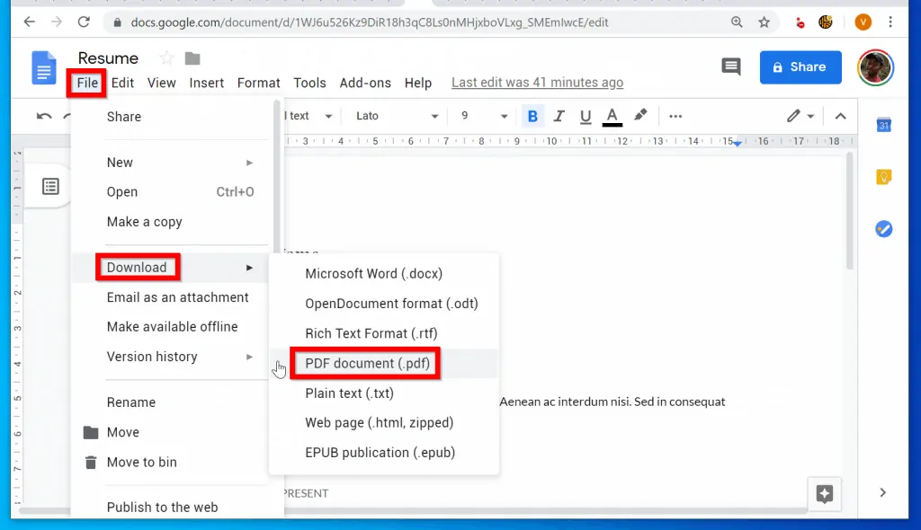 How to Save Google Doc as PDF from a PC