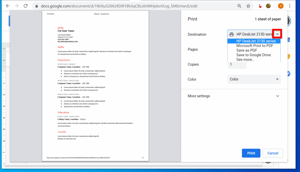 How to Save Google Doc as PDF (from a PC or from the Android App)
