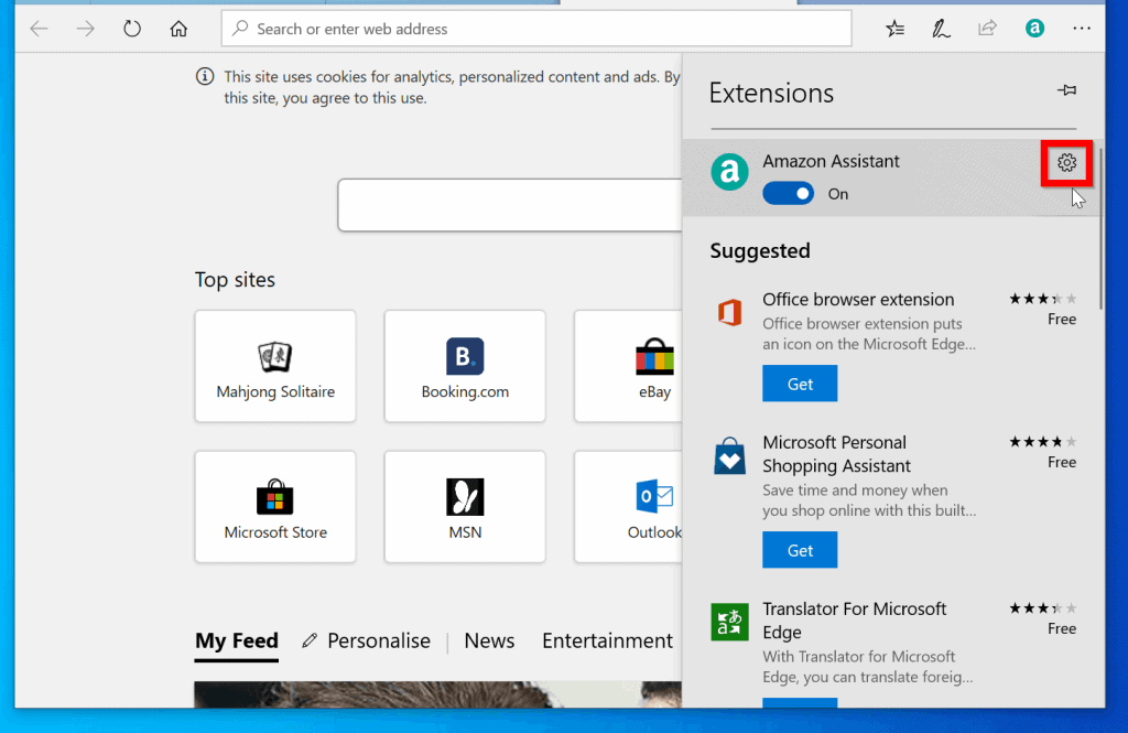 How to Uninstall Amazon Assistant for Microsoft Edge Extension