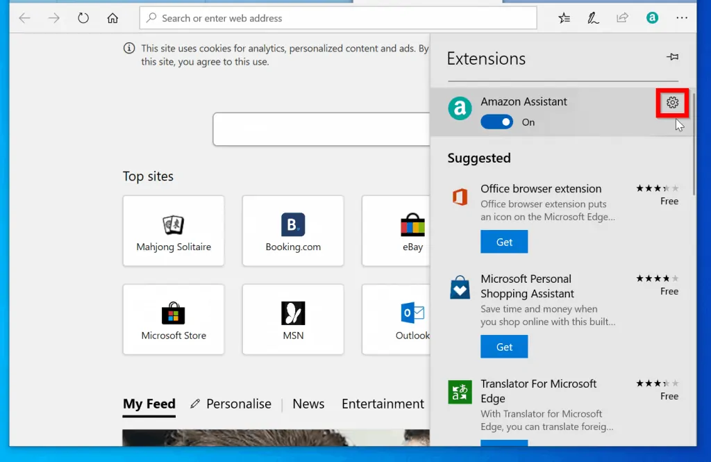 How to Uninstall Amazon Assistant for Microsoft Edge Extension
