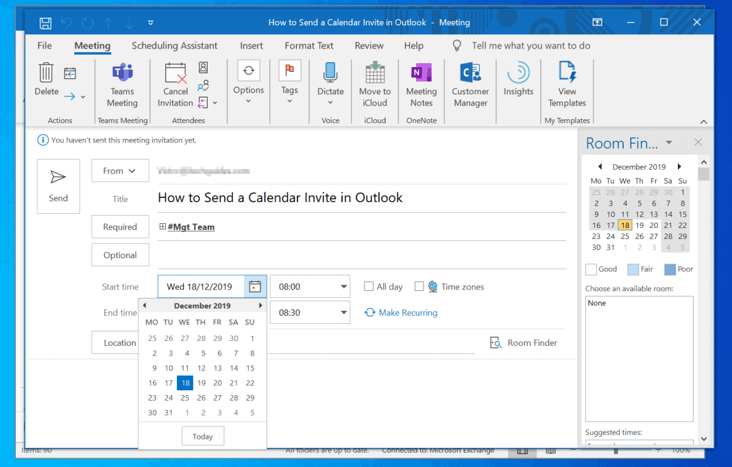 How to Send a Calendar Invite in Outlook (Windows 10 PC, Outlook Apps)