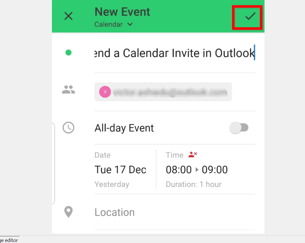 How to Send a Calendar Invite in Outlook from the Android App