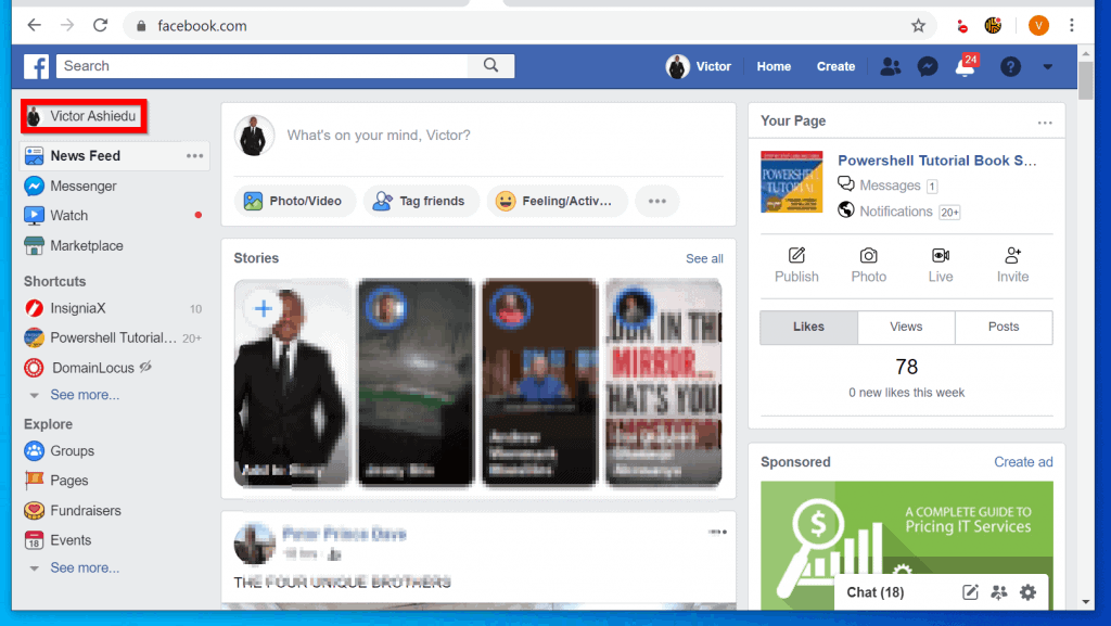 How to find Facebook URL from a PC (Facebook.com)