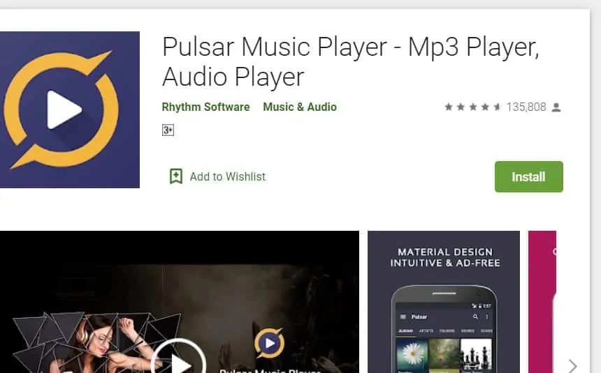 Best Android Music Player: Pulsar player