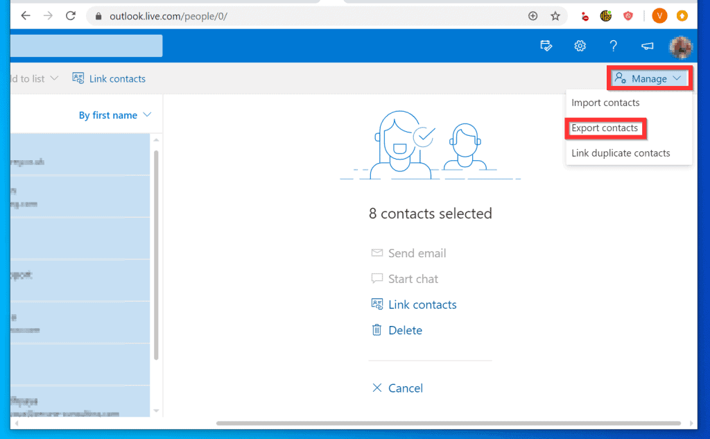 How to Export Contacts from Outlook.com