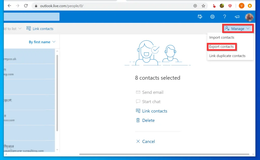 How to Export Contacts from Outlook.com
