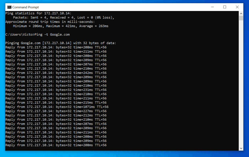 How to ping google from windows or linux itechguides
