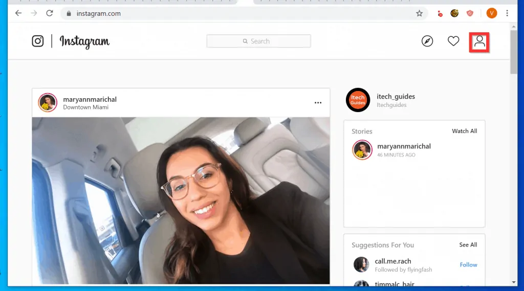 How to Logout of Instagram.com from a PC