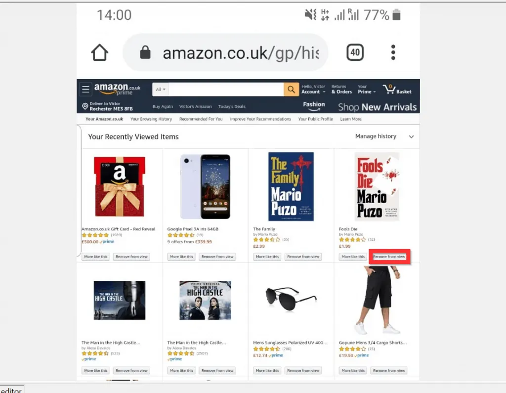 How to clear amazon search history itechguides