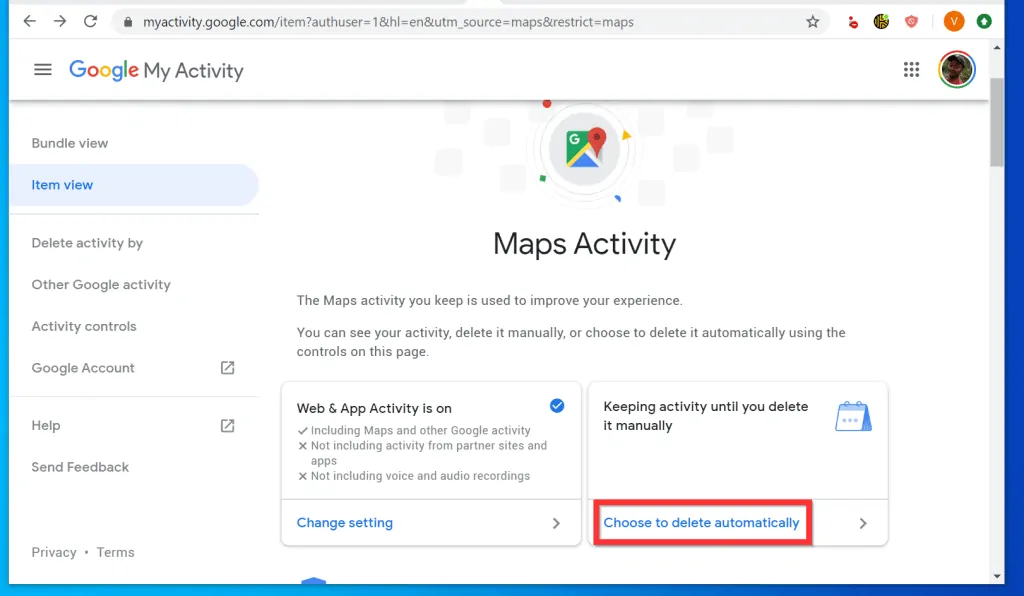 How to Delete Google Maps History Automatically (from a PC)