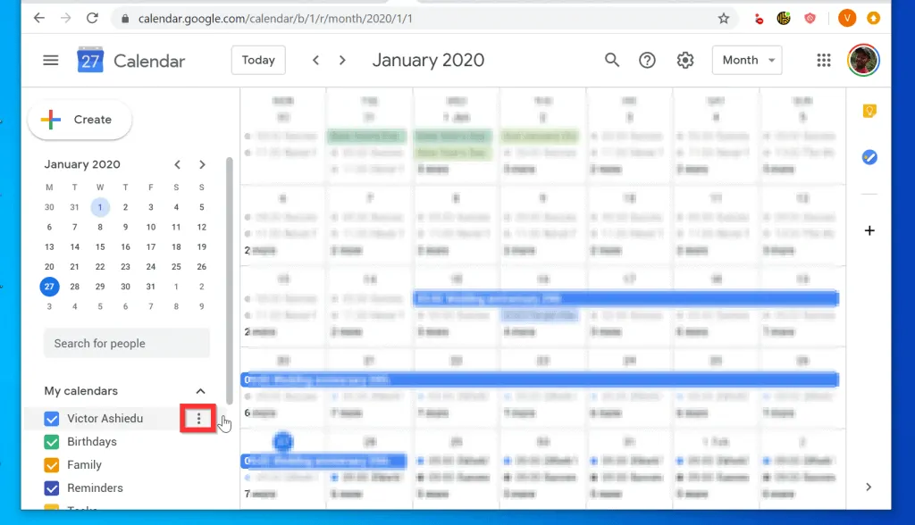 Merge Google Calendars Step 1: Export the Calendars
