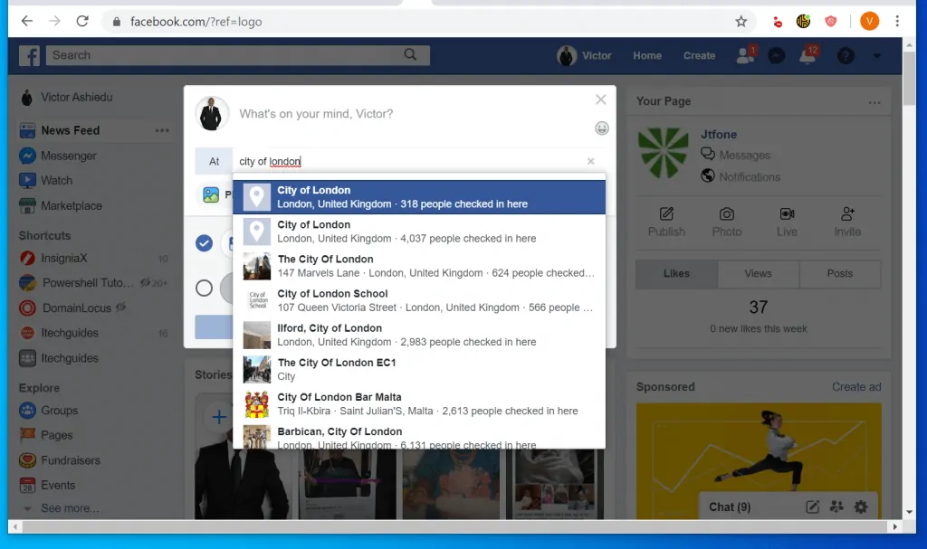 How to Check in on Facebook from a PC (Facebook.com)