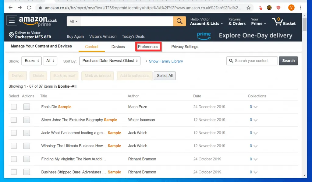 To Add Books to Kindle - Add Email Address to Approved Document E-mail List
