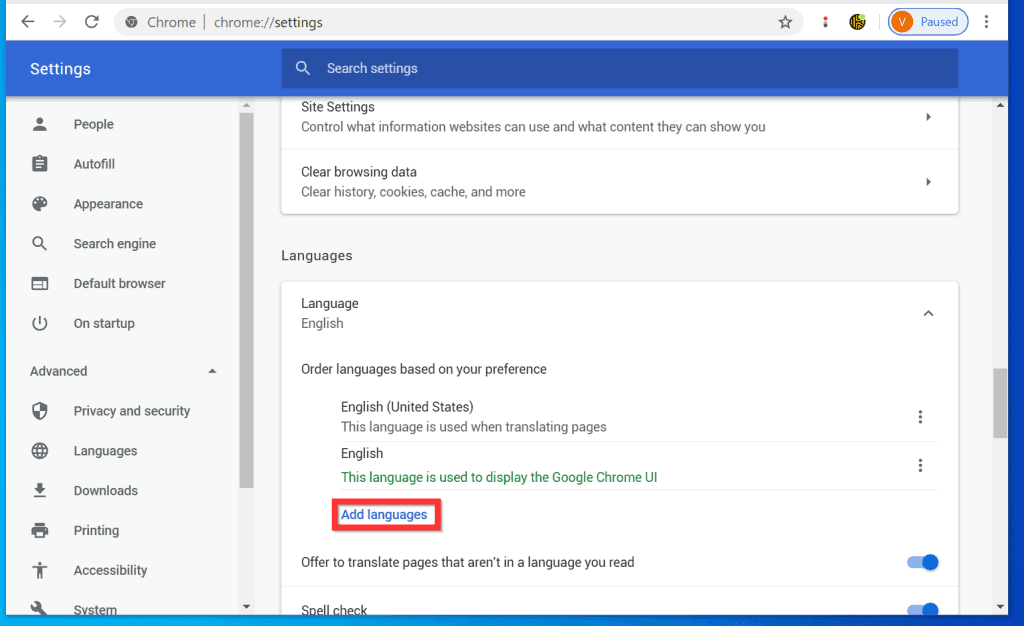 how to change language in google chrome mac