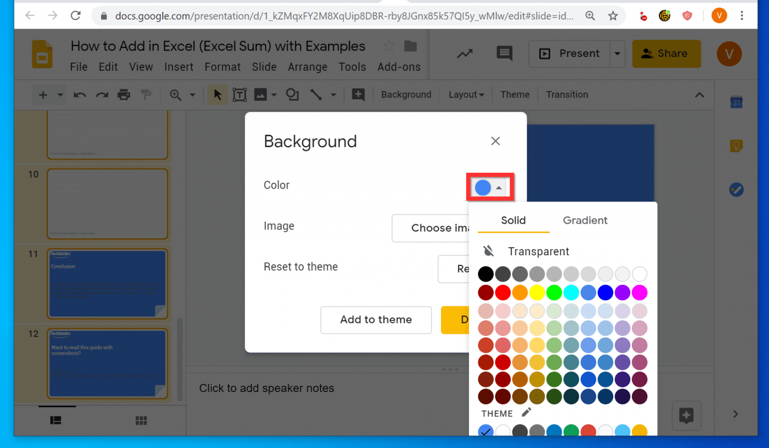 How to Change Theme Colors in Google Slides Itechguides