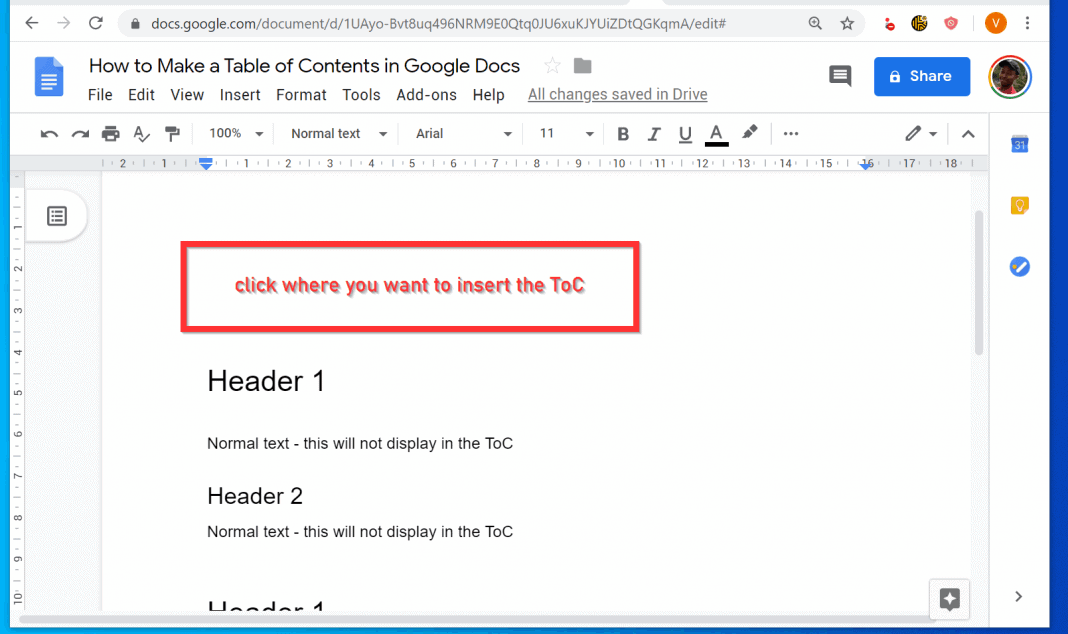 table of contents on google docs table of contents on google docs