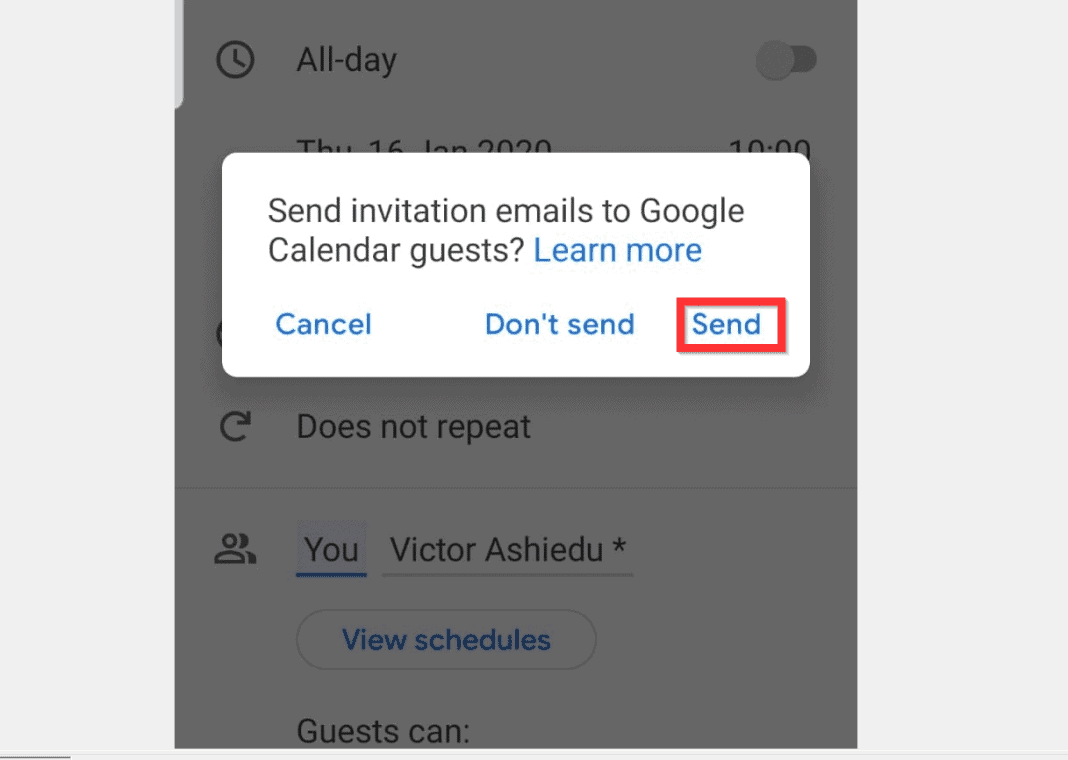 How to Send a Google Calendar Invite from a PC, Android or iPhone Apps