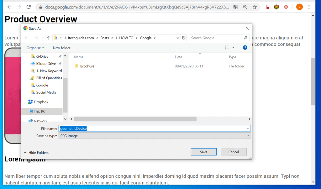 How to Save an Image from Google Docs (3 Methods) | Itechguides.com