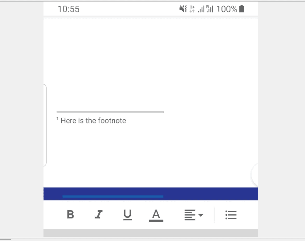 How to do Footnotes in Google Docs from Android