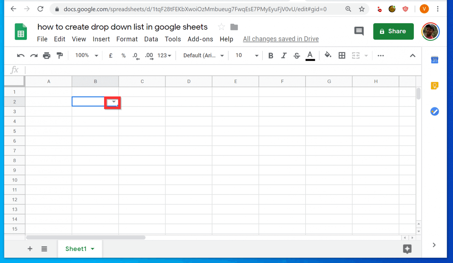 How to Create Drop Down List in Google Sheets from a PC or Android App