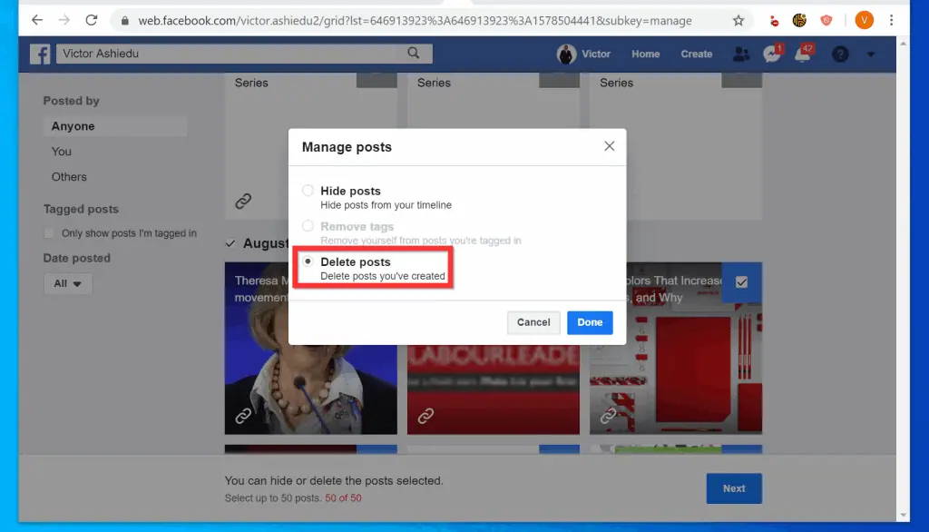 How to Delete all Posts on Facebook from a PC