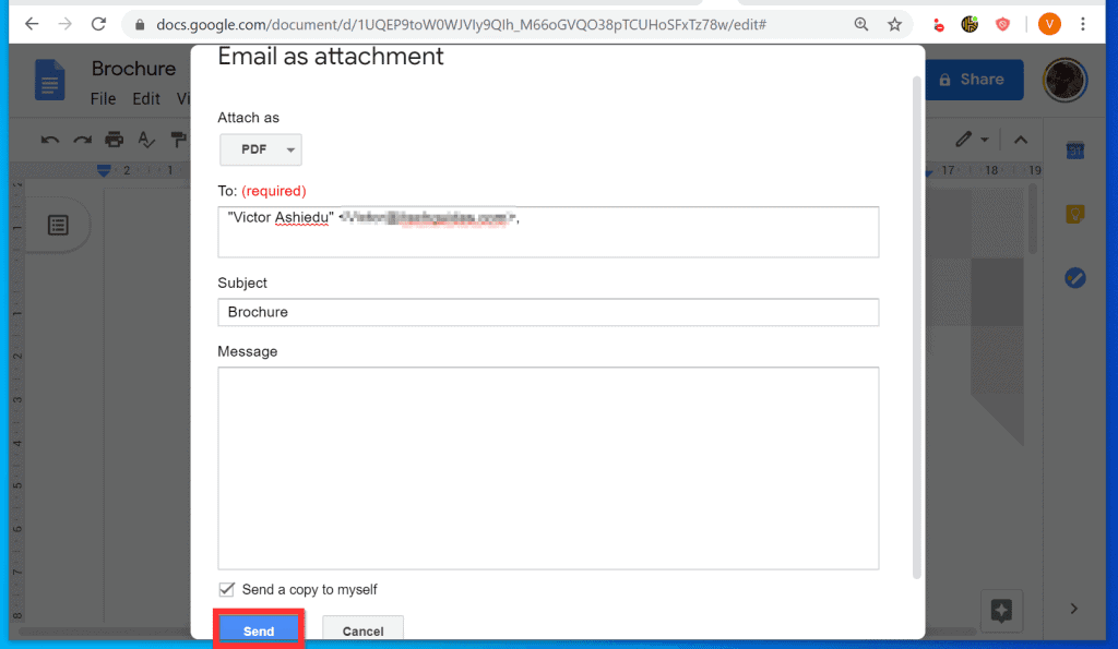How to email a google doc from a pc android or iphone