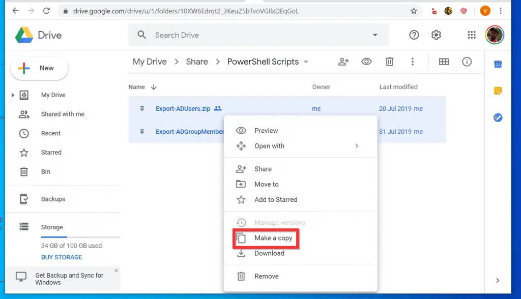How to Copy a Folder in Google Drive from a Browser