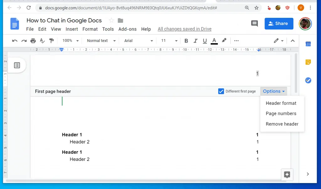 How to Add Page Numbers in Google Docs from a PC