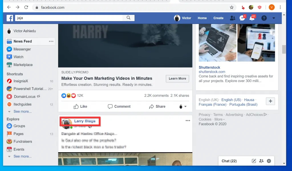 How to Report a Facebook Profile on Facebook.com (PC)