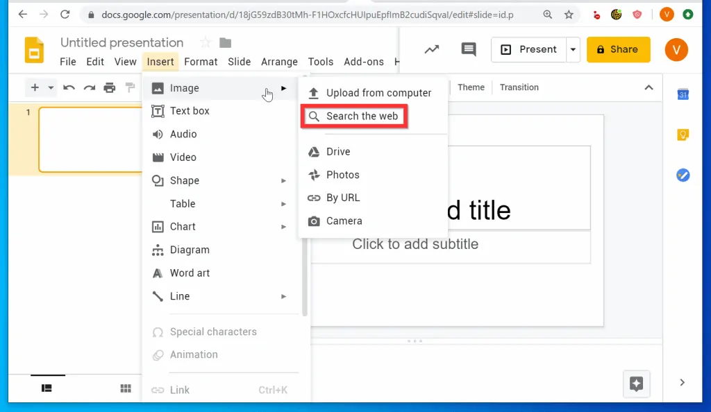 How to Insert GIF Into Google Slides from a PC - Search the Web