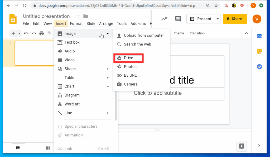 Insert GIF from Google Drive