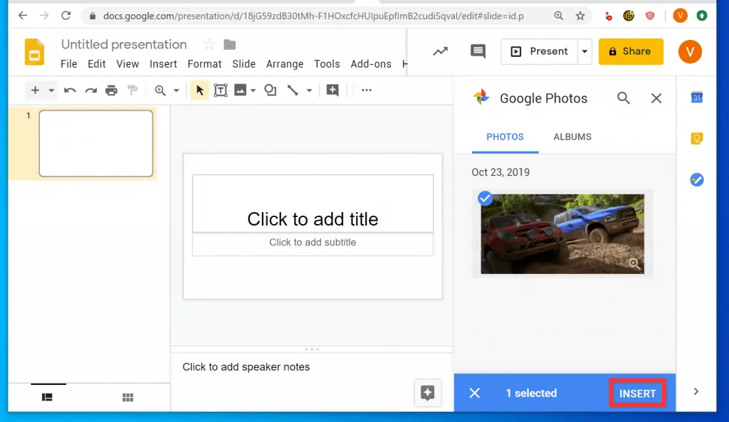 Insert GIF from Google Photos