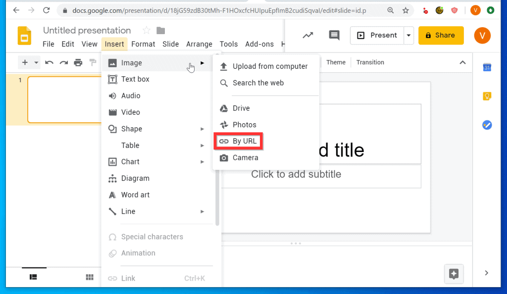 Insert GIF into Google Slides from a URL or Camera