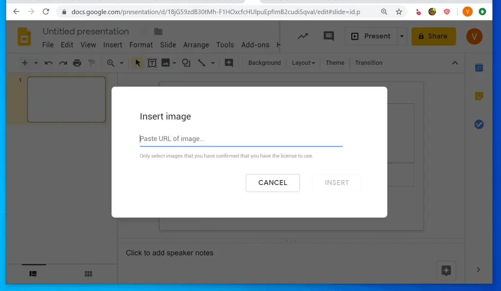 Insert GIF into Google Slides from a URL or Camera