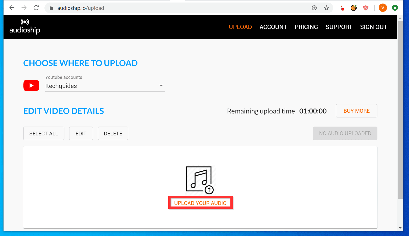 upload mp3 file into url
