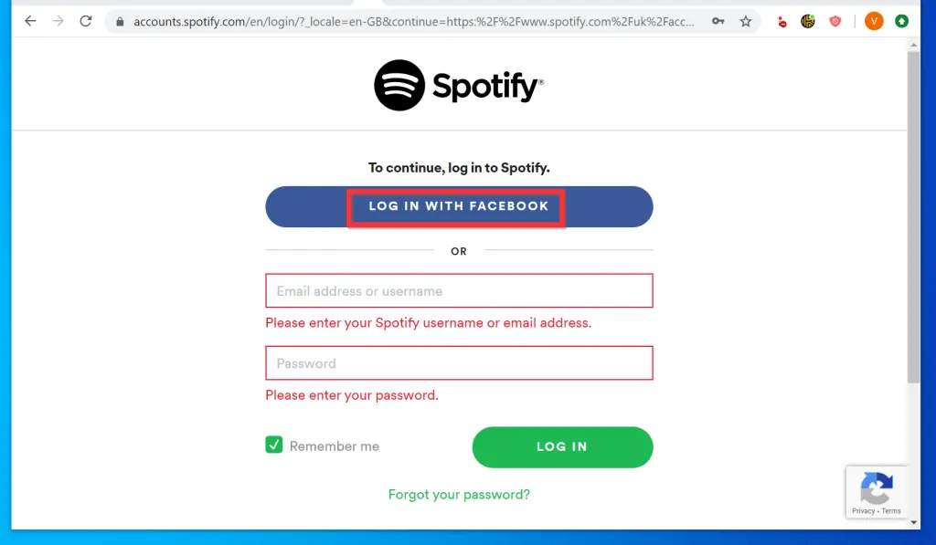 Before You Unlink Spotify from Facebooka, Change Spotify Password