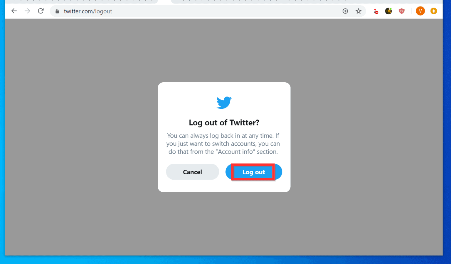 twitter logout safari