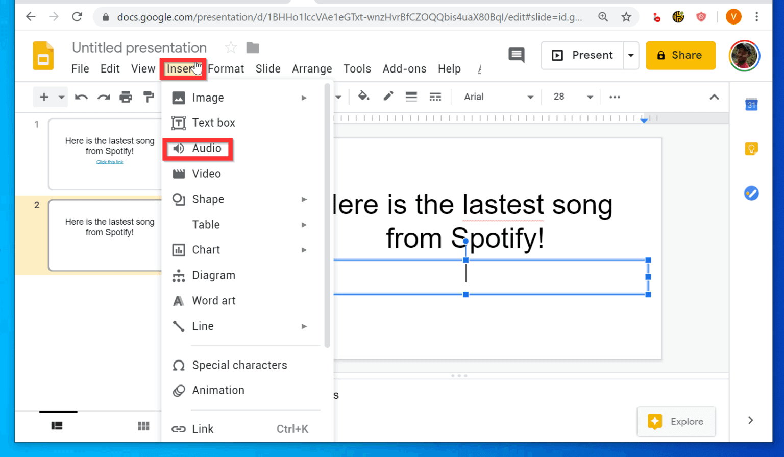 how to add music to google photo slideshow