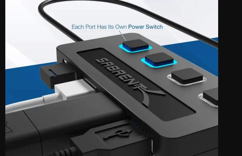 Gift Ideas For Offices: Sabrent 4-Port USB 3.0 Hub with Individual LED Power 