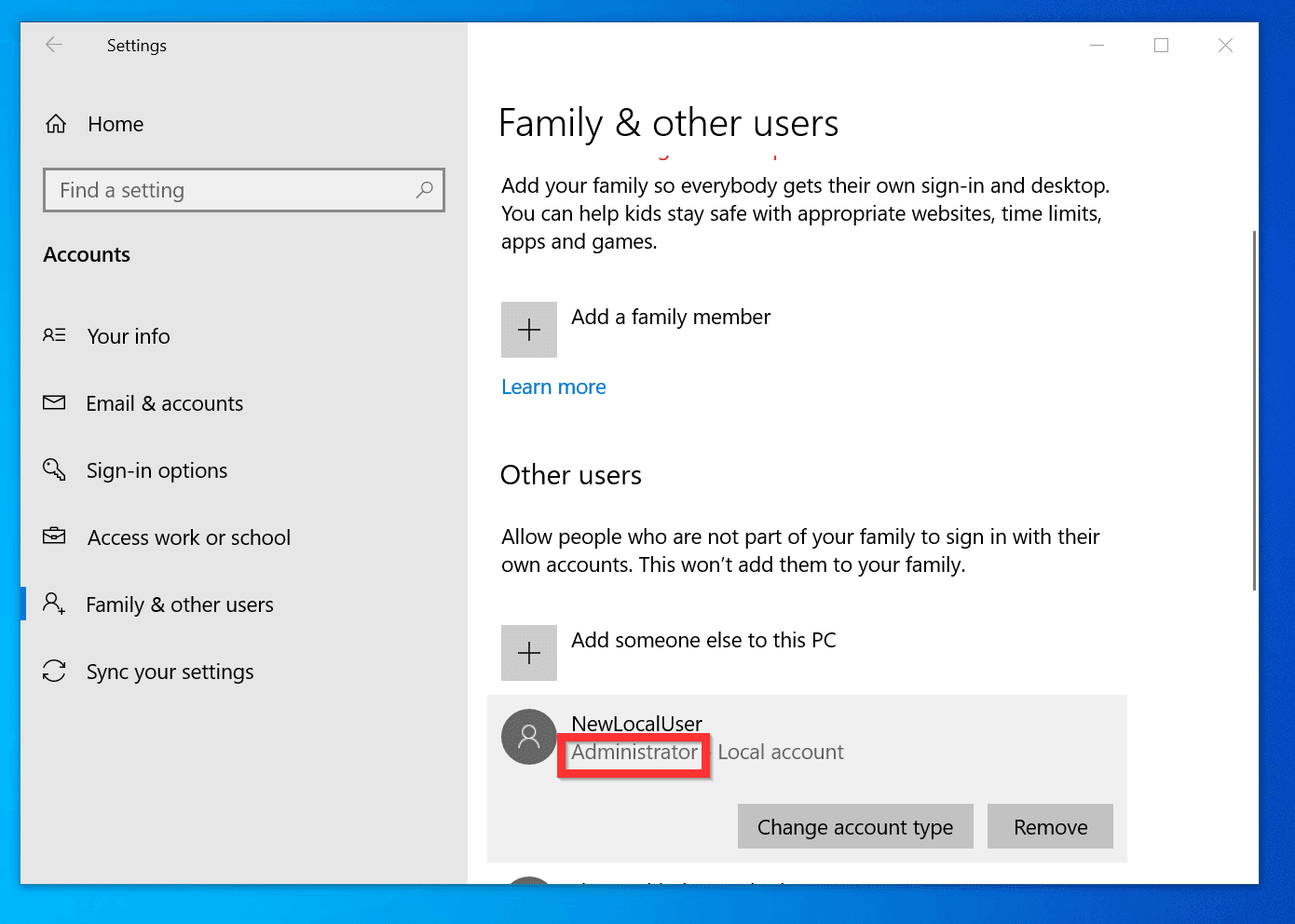 assigning admin rights windows 10