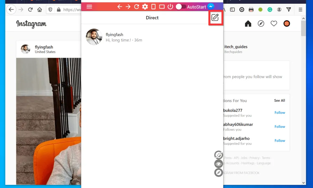How to Use Instagram Messages on Computer from Firefox Browser