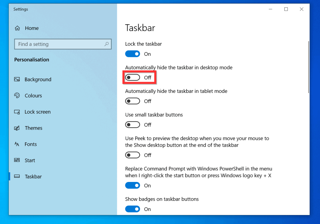 How To Auto Hide Taskbar In Windows 10 Youtube