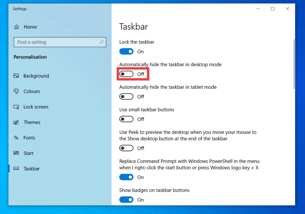 How to Hide Taskbar in Windows 10