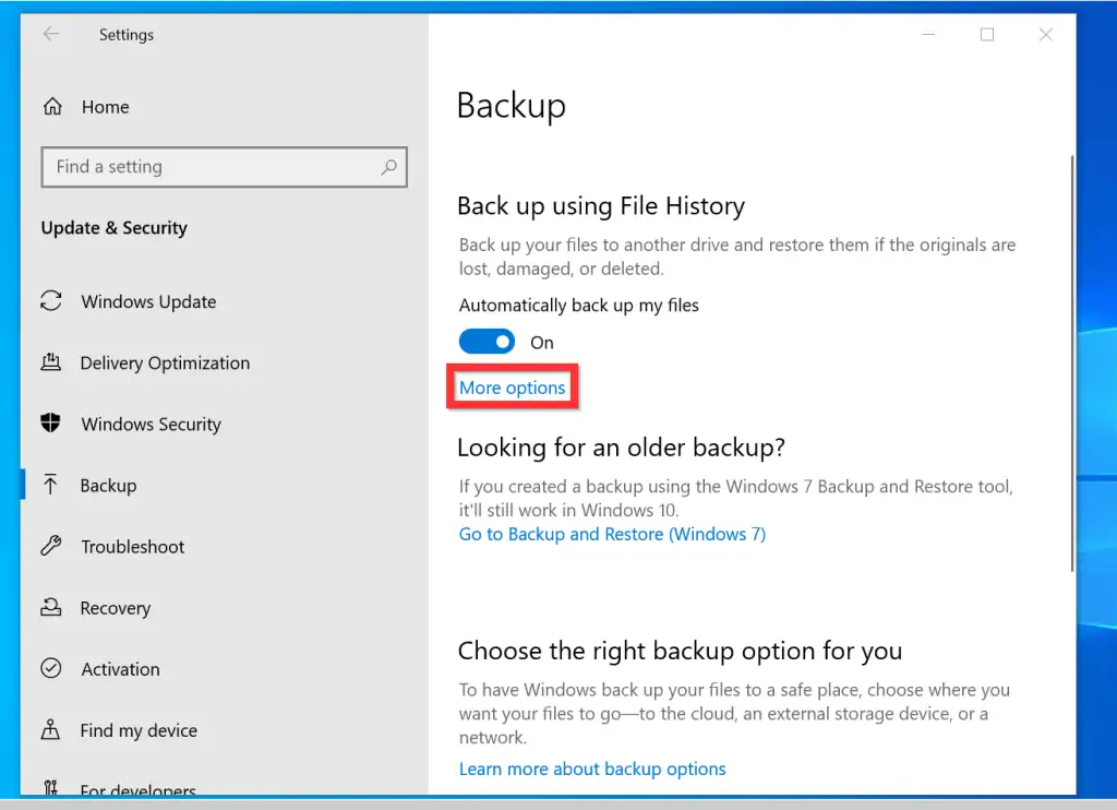 How to Delete Backup Files in Windows 10 with File History Backup