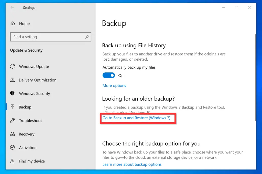 How to Delete Backup Files in Windows 10 with Windows 7 Backup