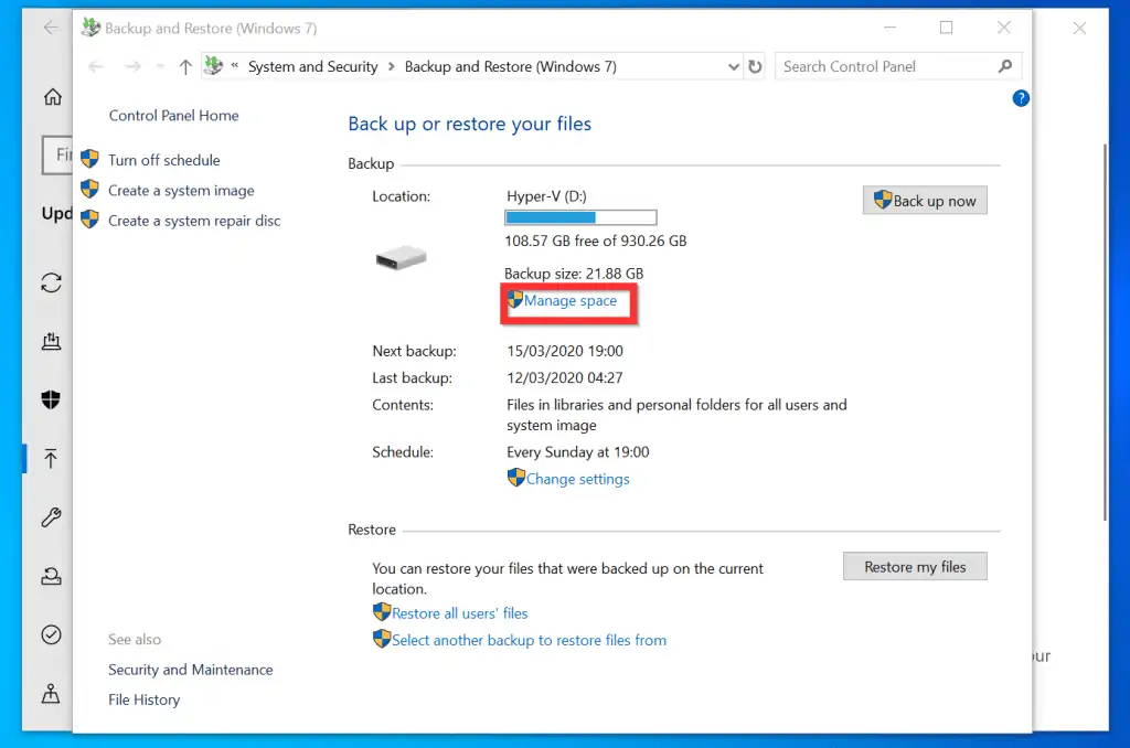 How to Delete Backup Files in Windows 10 with Windows 7 Backup