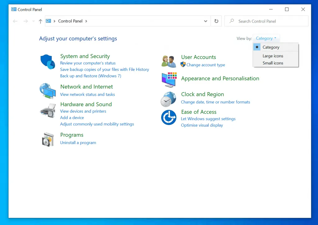 How to Show File Extensions in Windows 10 from Control Panel