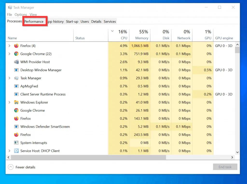 How to Check Graphics Card on Windows 10 from Task Manager