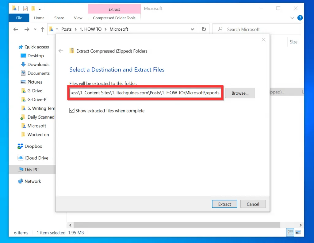 How to Unzip Files on Windows 10 from File Explorer - Unzip a File from the Context Menu