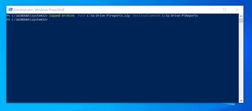 How to Unzip Files on Windows 10 with PowerShell